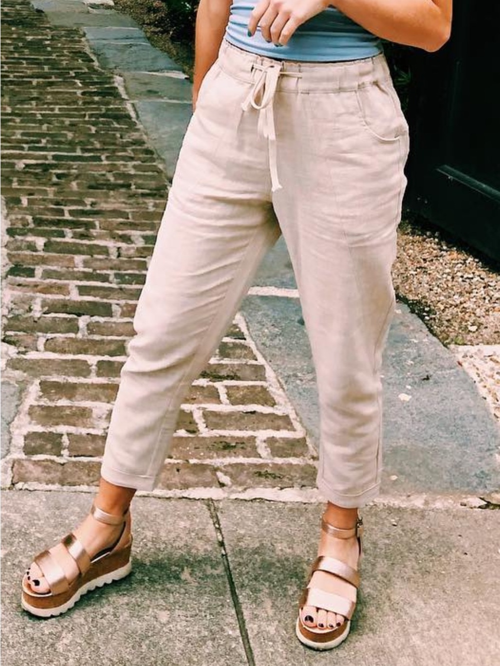 Princess Polly cropped linen pants